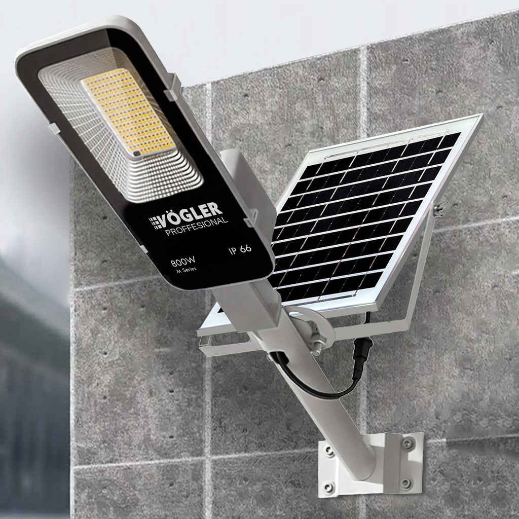 Lampă solară puternică, senzor crepuscular, telecomandă, Vögler Professional 800W