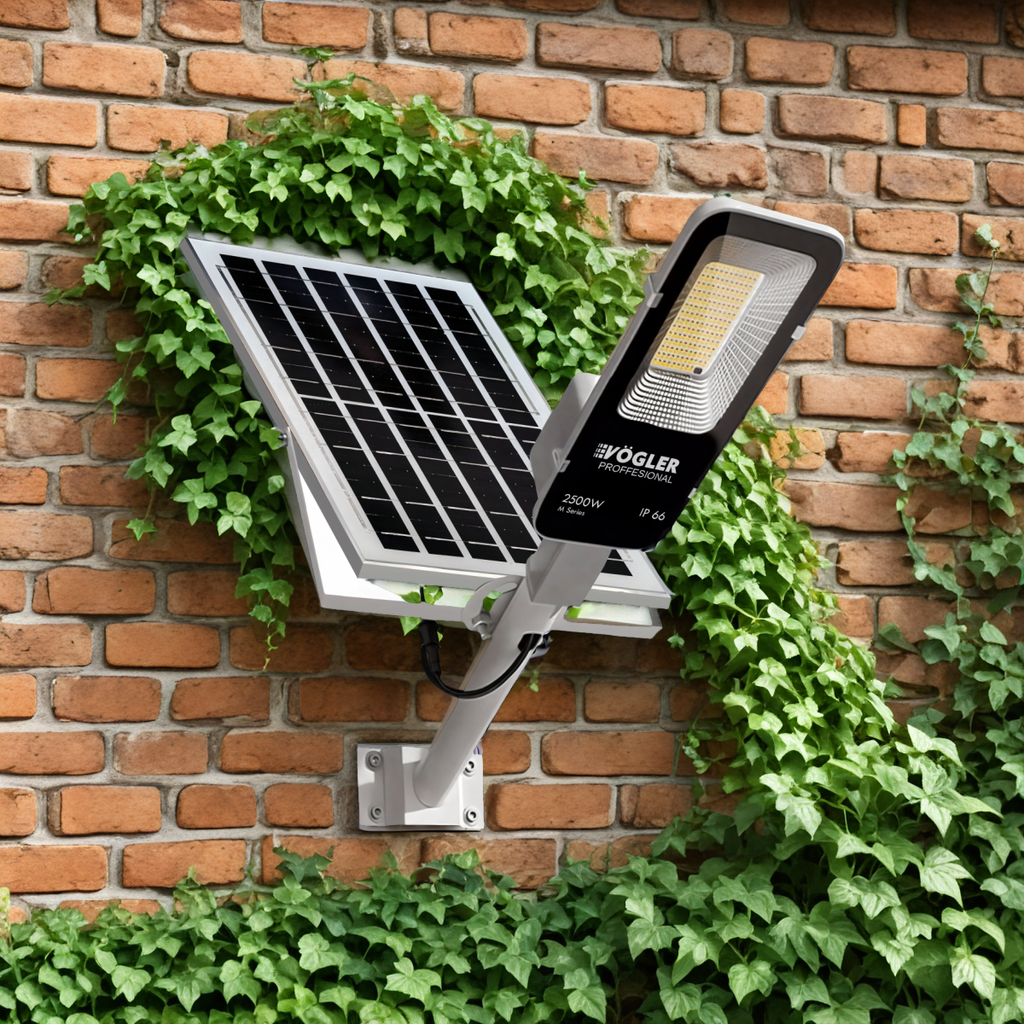 Lampă solară puternică, senzor crepuscular, telecomandă, Vögler Professional 600W