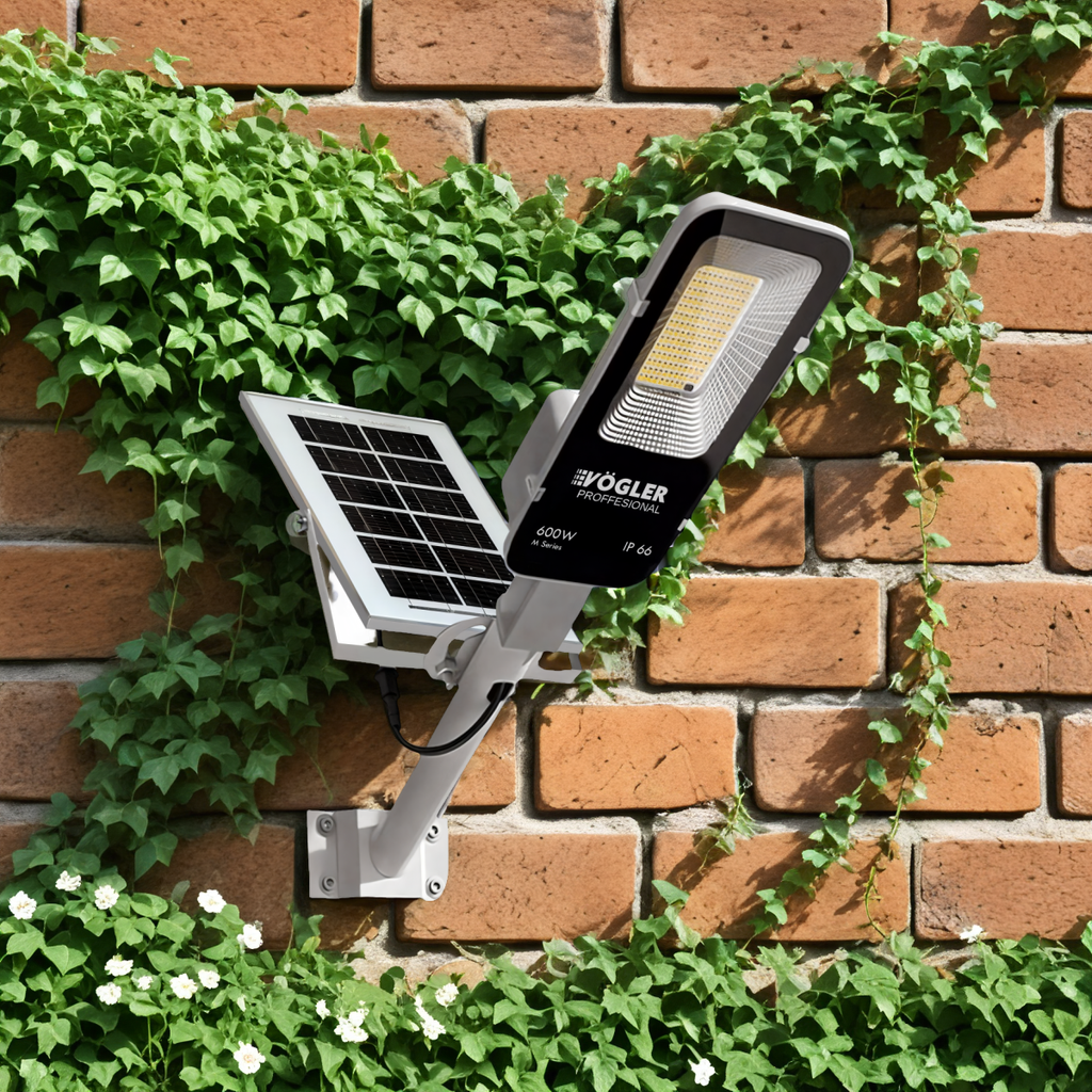 Lampă solară puternică, senzor crepuscular, telecomandă, Vögler Professional 600W