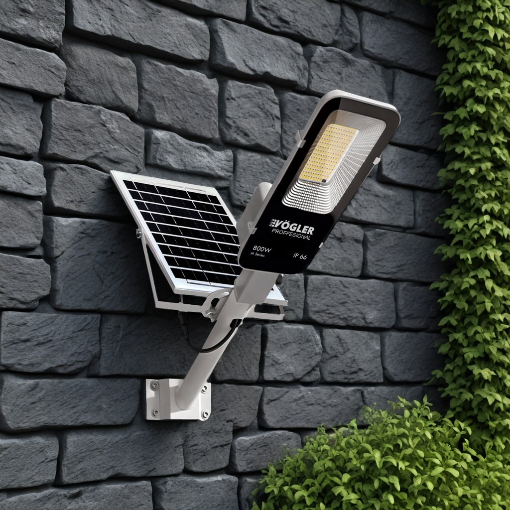 Lampă solară puternică, senzor crepuscular, telecomandă, Vögler Professional 800W