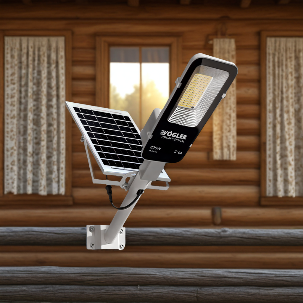 Lampă solară puternică, senzor crepuscular, telecomandă, Vögler Professional 800W