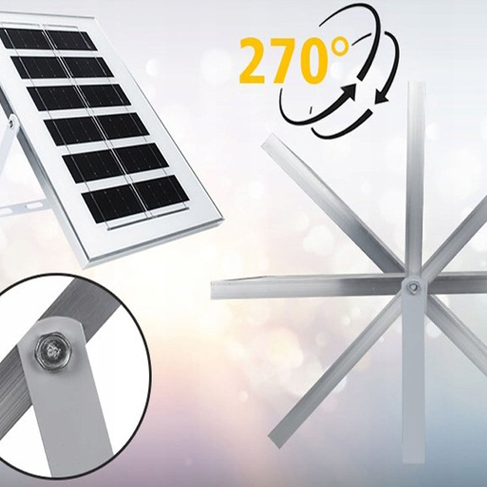 Lampă solară puternică, senzor crepuscular, telecomandă, Vögler Professional 2500W