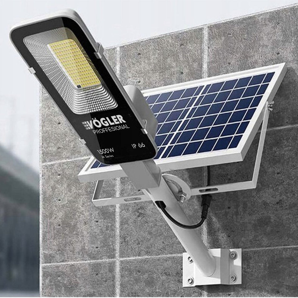 Lampă solară puternică, senzor crepuscular, telecomandă, Vögler Professional 1500W