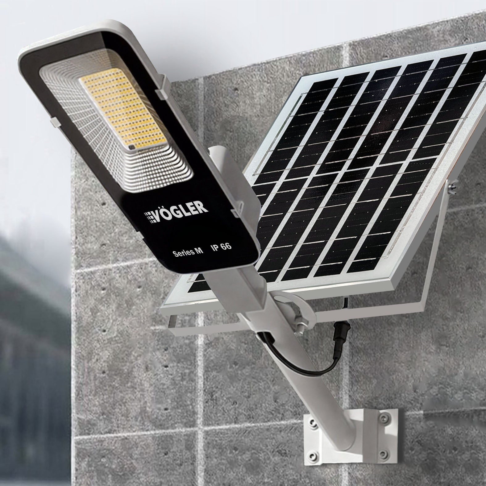 Lampă solară puternică, senzor crepuscular, telecomandă, Vögler Series M 2000W