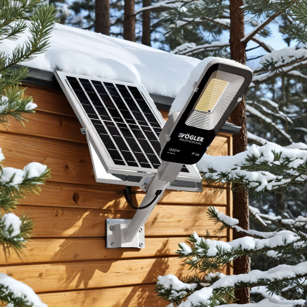 Lampă solară puternică, senzor crepuscular, telecomandă, Vögler Professional 1500W